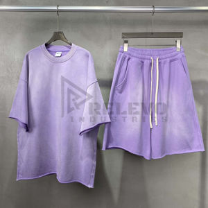 Conjunto de Camiseta y Pantalones Cortos Deportivos Casuales de Verano, Color Sólido, Manga Larga, Hecho en Pakistán, Diseño Transpirable - Product Image 5