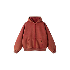 Sweat à capuche personnalisé délavé à l'acide pour homme, en molleton épais mélangé coton, style vintage vieilli, streetwear, OEM - Product Image 1
