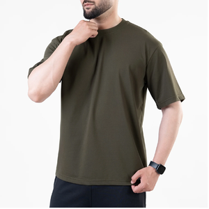 เสื้อยืดออกกำลังกายผู้ชายขายส่ง คุณภาพสูง ผ้าฝ้าย 100% ซักกรด ทรงโอเวอร์ไซส์ สไตล์สตรีทแวร์ รับสกรีนโลโก้ ลายตัวอักษร - Product Image 5