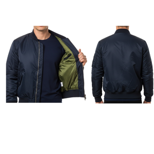Venta caliente Reversible Bomber Jacket Flip-Side Design Venta al por mayor OEM - Product Image 3