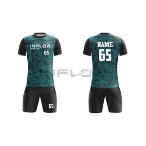 Soccer Jersey Men's Short Sleeve Red Black Geometric Print Sublimated Moisture Wicking <b>Athletic</b> Fit All Seasons - Product Image 5