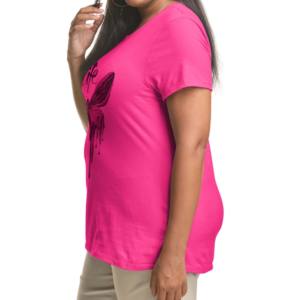 "Camisetas de talla grande con estampado duradero de algodón de alta calidad para mujer, camisetas transpirables de Pakistán para mujer" - Product Image 2
