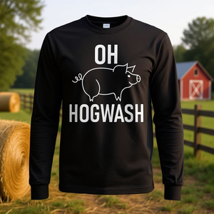 Maglietta promozionale a maniche lunghe con stampa saggistica a tema maiali: Oh Hogwash Joke - Product Image 3