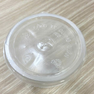 Quang Quan 85mm 280ml gobelets en plastique PP jetables à simple paroi à rayures transparentes avec couvercles pour tasses d'échantillons de sauce au lait de thé à bulles de jus - Product Image 5