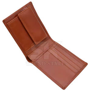 Portefeuille bifold en cuir à un seul ton, vente chaude, bonne qualité, prix bas, vertical, horizontal, en cuir PU, à un seul ton - Product Image 3