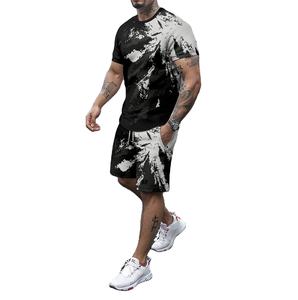 Nouveaux hommes T-shirt ensemble été fitness jogging mode haute qualité décontracté rue shorts à manches courtes 2 pièces ensemble - Product Image 1
