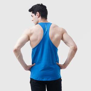 Débardeur de sport XL respirant à dos nageur avec capuche, bleu, en polyester et élasthanne, pour fitness, entraînement et musculation, couleur unie ou imprimé - Product Image 2