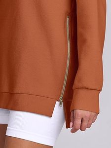 Gran oferta, sudaderas de Color marrón para mujer, fabricante de ropa personalizada, último diseño, ropa de calle informal, Tops de lana, sudadera - Product Image 5