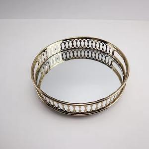 Gran oferta, lujo, excelente restaurante de Metal, bandeja decorativa con espejo, Bandejas para servir decentes, última llegada - Product Image 3