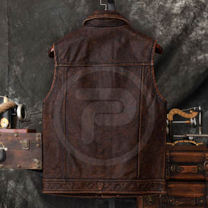 Hot Selling <b>Men</b> Clothing Leather <b>Vest</b> Unique Design Leather <b>Vest</b> New Fashion <b>Men</b> leather <b>Vest</b> - Product Image 2