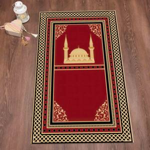 Alfombra de Oración Musulmana Roja: Decoración Islámica para el Hogar, Accesorios para Mezquita, Alfombra Delgada No Tejida - Product Image 2