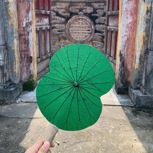 Top Deal Lotus Leaf Handfan Crafts Handfan Nuevo accesorio Vintage Concept Durable Flexible Ecológico - Product Image 2