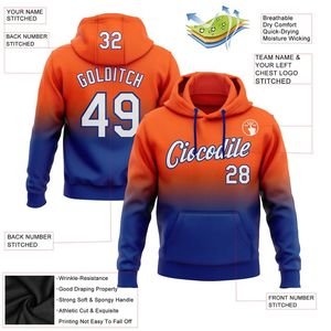 Sudaderas con sublimación de tinte completo de lana con diseño degradado azul naranja de calidad superior, jerséis para hombre, sudaderas con capucha de lana de poliéster 100% - Product Image 2