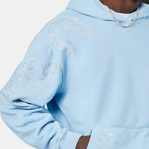 Ropa de calle Hombres Rhinestones Sudadera con capucha en cantidad a granel Venta al por mayor Precio barato por encargo Hombres Rhinestone Sudaderas con capucha - Product Image 5
