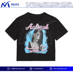 Camiseta elegante informal de manga corta con cuello redondo para mujer, Camiseta cómoda de mezcla de algodón a la moda para uso diario - Product Image 2