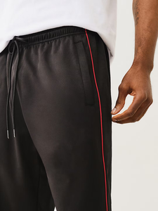 Pantalon de jogging pour homme de haute qualité, léger, décontracté, mi-polyester/coton, 350 GSM, avec logo brodé personnalisé, coupe droite, effet délavé - Product Image 6