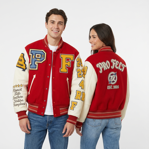 Veste universitaire d'hiver OEM ODM en laine mélangée, style streetwear personnalisé brodé, veste de baseball universitaire pour hommes - Product Image 3