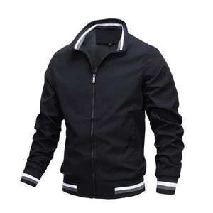 Men's Light <b>Weight</b> Windbreaker Bomber Jacket Elastic Collar Polyester Nylon <b>Stand</b> Pockets Zipper Maternity Feature Wholesale - Product Image 5