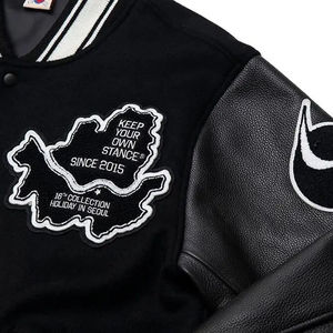 Vente en gros de vestes universitaires personnalisées pour hommes veste à manches en laine épaisse brodée sur le devant coupe ample taille longue - Product Image 3