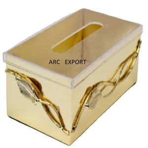 Golden Metal <b>Tissue</b> <b>Box</b> With Color Finished Stylish Design Tableware Decorative Napkin Holder for Wedding Party Use in Low Price - Product Image 1