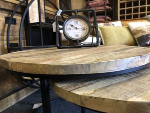 โต๊ะกาแฟอัจฉริยะ2ชั้นดีไซน์ทันสมัยไม้เนื้อแข็งโลหะน้ำหนักเบาสำหรับห้องนั่งเล่นกลางแจ้งเฟอร์นิเจอร์บ้าน CT-8-24ฟ้ามหาสมุทร - Product Image 2