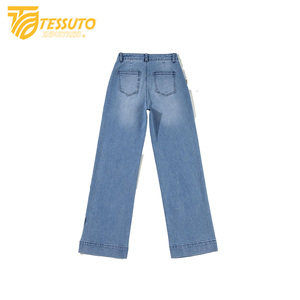 Pantalon cargo taille haute pour femme Jeans en denim taille haute élégants - Product Image 3