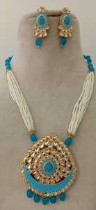 Elegante lindo collar de pendientes de perlas de imitación conjunto único personalizable latón ornamentación joyería de moda a granel fiesta/boda - Product Image 5