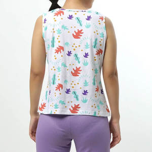 High Quality OEM Custom <b>Women's</b> Tank <b>Top</b> Breathable Woven <b>Vest</b> Bow Formal Print Workouts Adults' Latest Fashion Custom Logo - Product Image 2