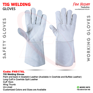 Vente en gros de gants de sécurité en cuir nappa personnalisés pour le soudage à l'argon et au TIG Guantes de Seguridad pour hommes du Pakistan - Product Image 6