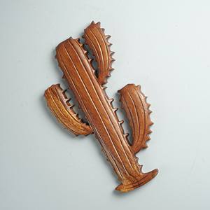 Beau cactus en bois tenture murale en bois sculpture art salon chambre décor bois arts pour l'exportation - Product Image 2