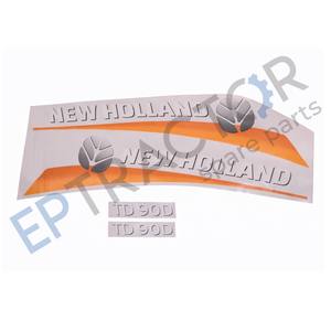 Kit de Calcomanías para Capó de Tractor New Holland TD90D, Juego de Calcomanías de Vinilo Blanco y Amarillo - Product Image 3