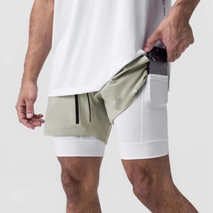 IOTA SPORTS Best running 2 en 1 Shorts Dual Layer Gym Performance Poliéster/Spandex Tela Quick Dry 2in1 Shorts para entrenamiento - Product Image 1