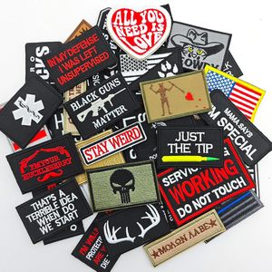 12 piezas de parche de moral táctico divertido al azar parches de gancho y bucle de bordado completo para gorras mochilas chaleco arnés - Product Image 2