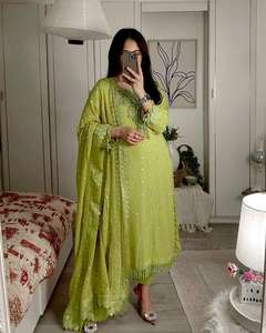 Ropa y accesorios para mujer Georgette Heavy Sequence & Zari bordado trabajo Top y Palazzo con bordado elegante encaje Dupatta - Product Image 2