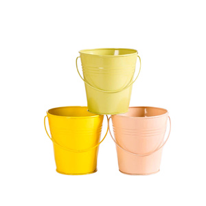 Juego de 3 Mini Cubos Metálicos en Colores Pastel, Acabado Recubierto de Polvo para Decoración del Hogar, Organización de Plantación, Sala de Estar, Dormitorio y Jardín - Product Image 1