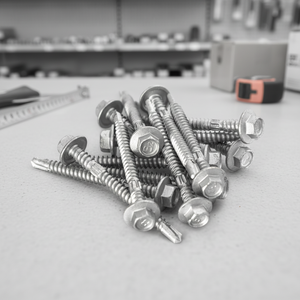 Vis autoforeuse professionnelle PDC modèle 5 à tête à rondelle, galvanisée à chaud au zinc, filetage profond, filetage pleine longueur, métrique/pouce - Product Image 1