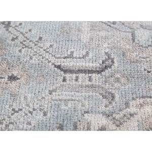 Tapis Savana gris et noir noué à la main en laine et viscose, motif médaillon pour usage domestique - AKWS-13011 - Product Image 3
