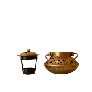 Lanterne à thé en fer avec couvercle amovible, bougeoir décoratif vintage pour la décoration de la maison, centre de table, festival - Product Image 1