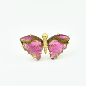 2023 nouveau Style 925 argent Sterling Multi Tourmaline bague en pierres précieuses plaqué or avec lunette pour le mariage des femmes - Product Image 1