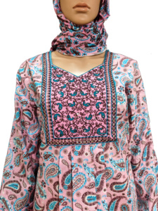 Vintage Floral Printed Silk Dress Modest Fashion Jalabiyat <b>Kaftan</b> Embroidered Islamic Wear for Women Dubai Styled Woven <b>Kaftans</b> - Product Image 4