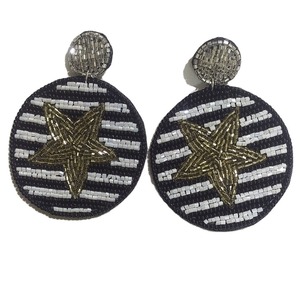 Pendientes de Diseño Elegante Hechos a Mano de Lujo 'Eres una Estrella', Pendientes Colgantes con Cuentas y Bordado, Modelo JAVED HANDICRAFTS - Product Image 6
