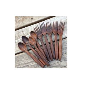 Mini cuillère à café en bois Design classique Mini cuillère à fourchette en bois écologique pour une utilisation en cuisine ou des cadeaux - Product Image 6