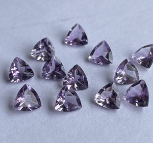 Trillón de amatista Rosa natural cortado facetado 3mm de calidad superior-Trillón de amatista Rosa piedra preciosa suelta de calidad superior - Product Image 2
