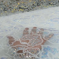100% tissu de polyester pour perles de travail manuel de couture brodées maille matériel à forte demande pour les mariages et les robes importées