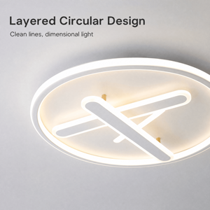 Modern Round LED <b>Ceiling</b> <b>Light</b> With <b>Remote</b> Dimmable Tri Color Acrylic Iron Surface Mount For Living Room Bedroom - Product Image 3