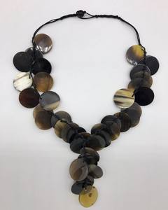 Handmade High Quality Stylish Horn Pendant Necklace Handmade <b>Resin</b> Wood Metal Bone with Diamond and Pearl Unique Chain - Product Image 1