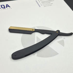 Navaja de Afeitar Plegable de Acero Inoxidable, Hoja Dorada de Grado Médico, para Barbería y Salón - Product Image 2