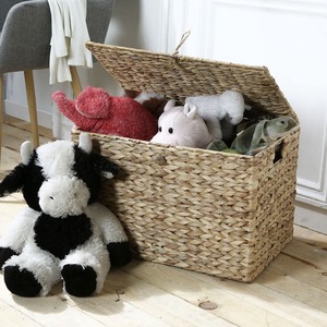 กล่องเก็บของแบบโซ่ขนาดใหญ่ที่ใส่ของตกแต่งในร่มหีบน้ำผักตบชวาจัดระเบียบในห้องนอน - Product Image 5