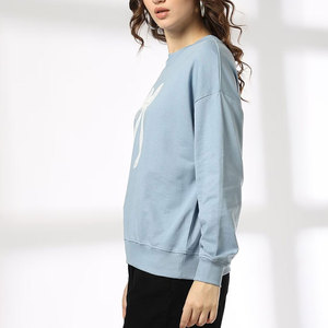 Los más vendidos de calidad en blanco de lana de gran tamaño OEM de tamaño real de impresión personalizada Logo cuello redondo MOQ sudadera de mujer - Product Image 4