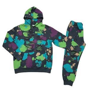 Ensemble de survêtement de luxe léger, délavé à l'acide, tie-dye, effet usé, séchage rapide, imprimé par sublimation, logo personnalisé, streetwear pour - Product Image 6